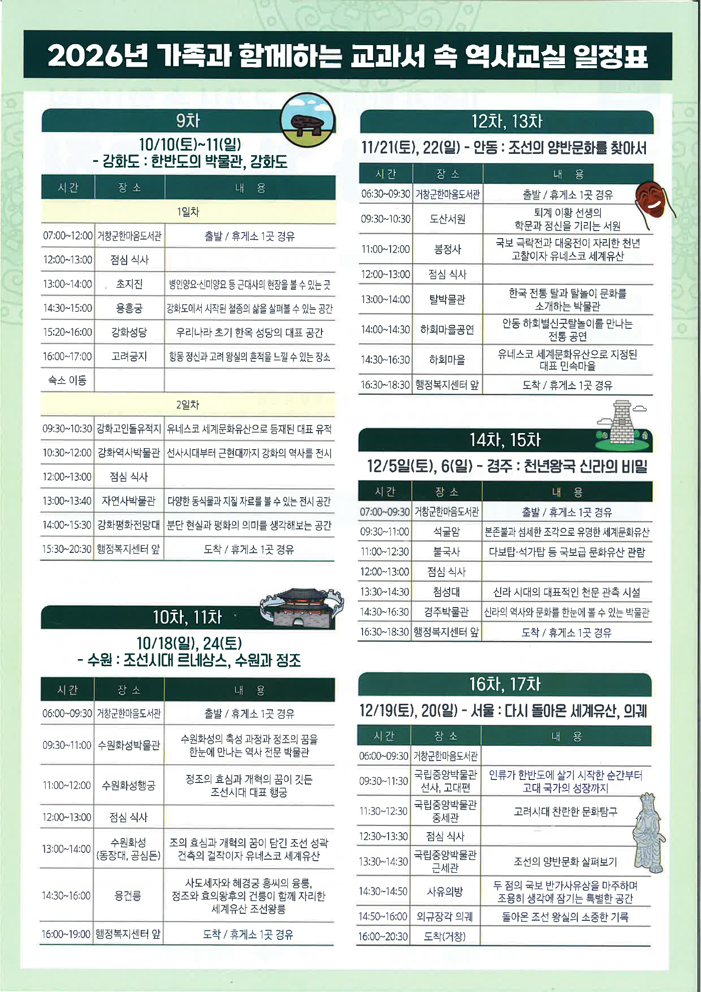 가족과 함께하는 교과서 속 역사교실 [16차] 서울-강좌 계획서