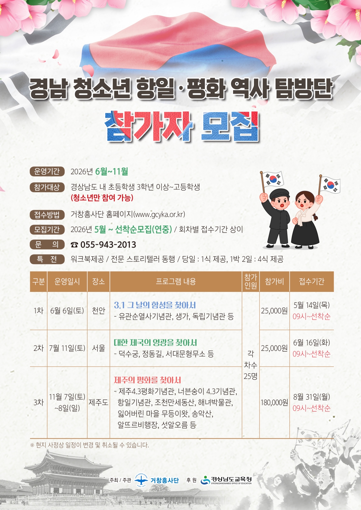 경남 청소년 항일·평화 역사 탐방단 - 천안-강좌 계획서