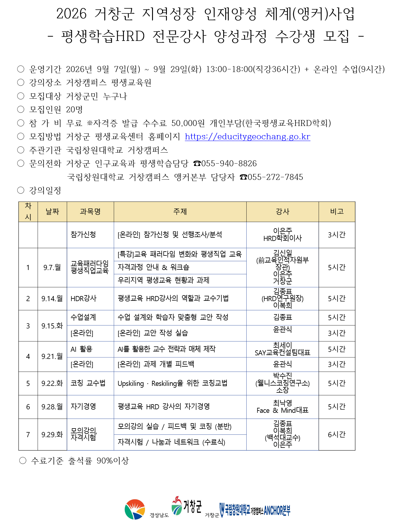 통합놀이 지도사 2급 양성과정-강좌 계획서