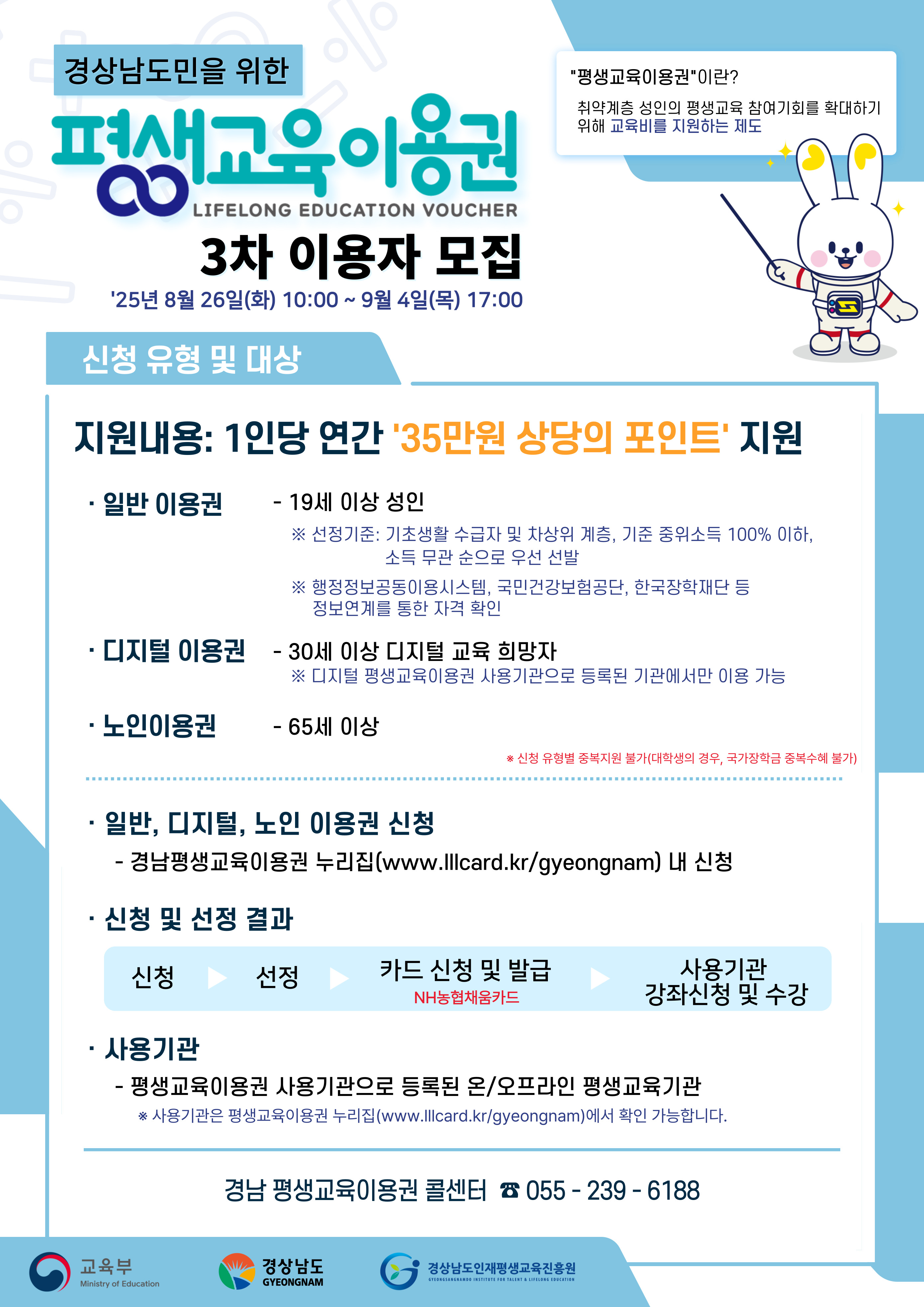 2025년 경남 평생교육이용권 3차 신청자 모집 안내 첨부사진